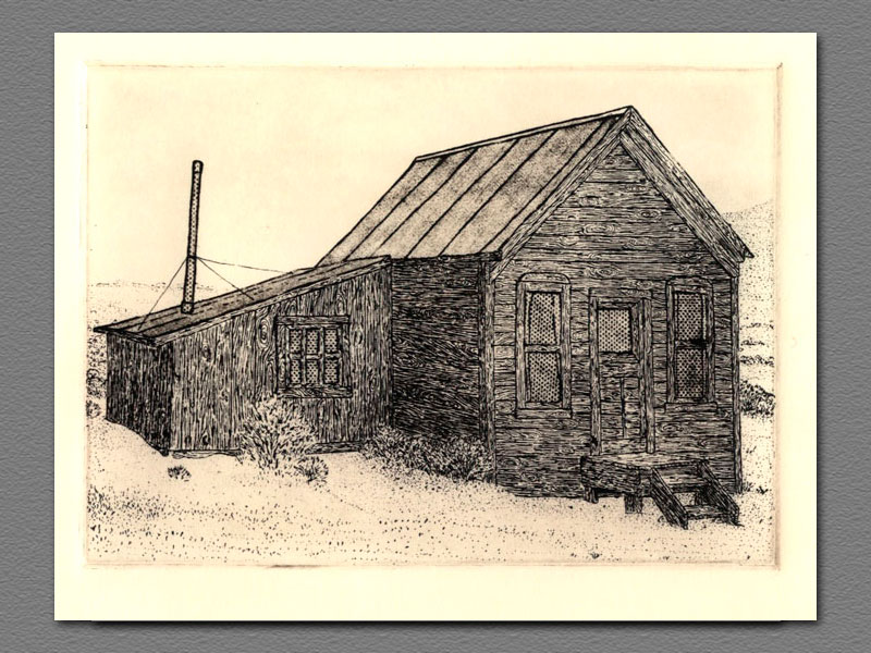 etching - Bodie House 2 - Bodie, CA