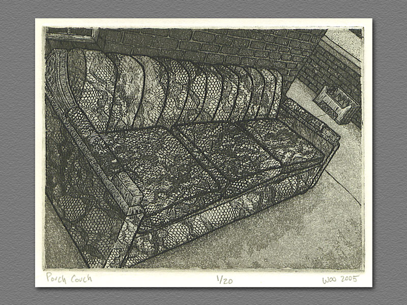 etching - Porch Couch