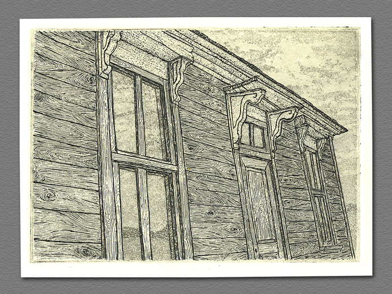 etching - House on the Hill - Bodie, CA