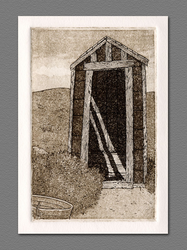 etching - Outhouse - Bodie, CA